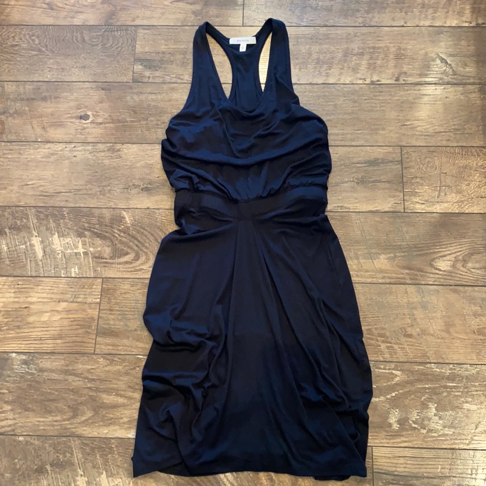 Athleta Black Racer Back Middi Dress